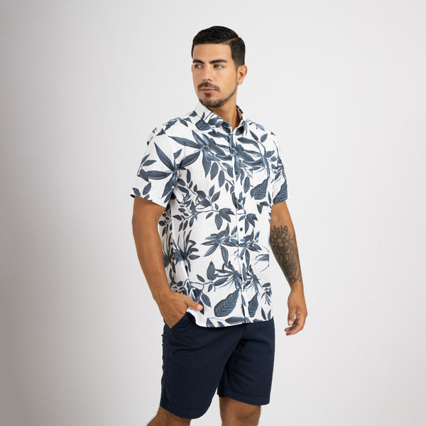 Camisa Relaxed Fit Azahara Hojas Azul