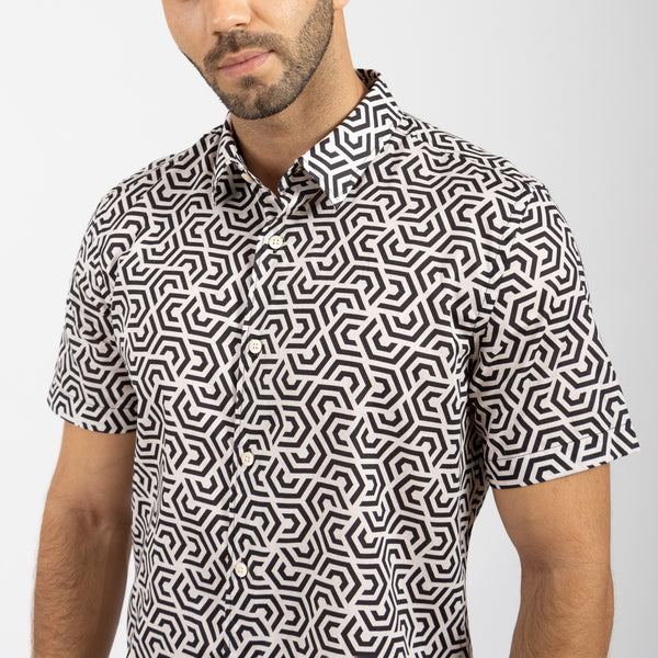 Camisa Relaxed Fit Caribe Negro Jet