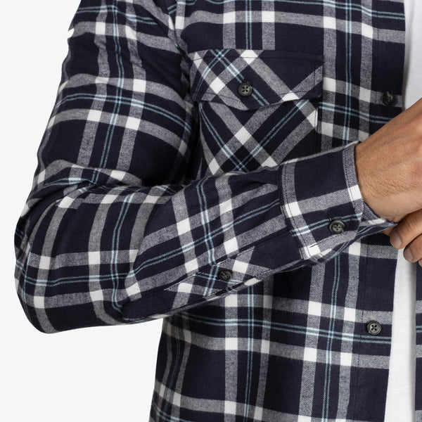 Camisa Flannel Leñador Modern Fit Azul Marino
