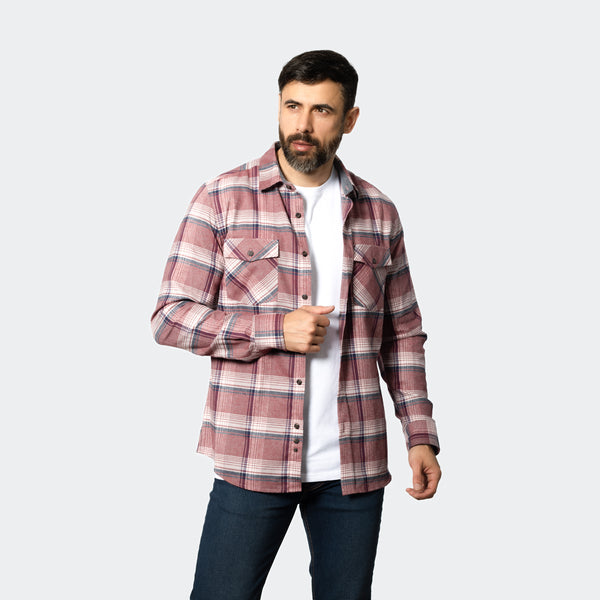 Camisa Flannel Leñador Modern Fit Granate
