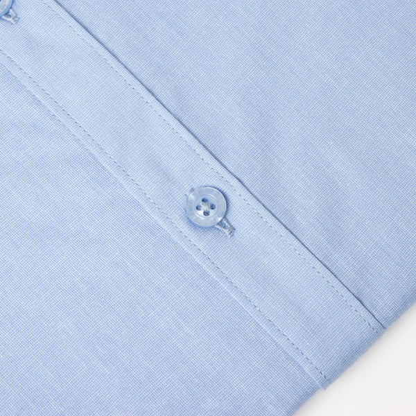 Camisa Slim Fit Fil a Fil Celeste