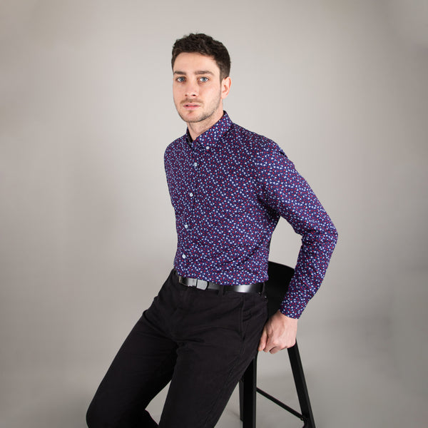 Camisa Lima Shirt Modern Fit Lorenz Dark Blue