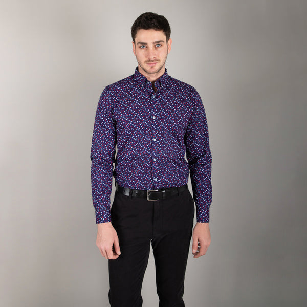 Camisa Lima Shirt Modern Fit Lorenz Dark Blue