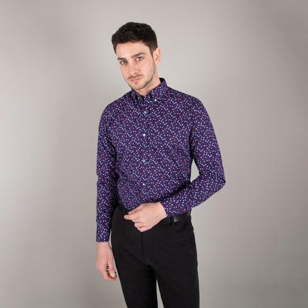 Camisa Lima Shirt Modern Fit Lorenz Dark Blue