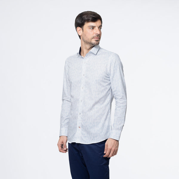 Camisa Slim Fit Luis Blanco Acero