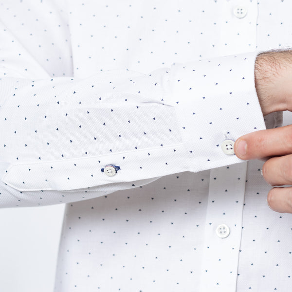 Camisa Slim Fit Luis Blanco Azul