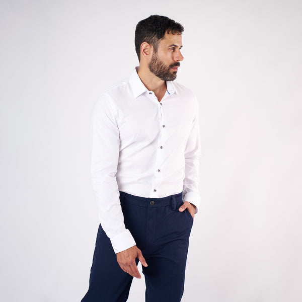 Camisa Manga Larga Modern Fit Mattia Blanco