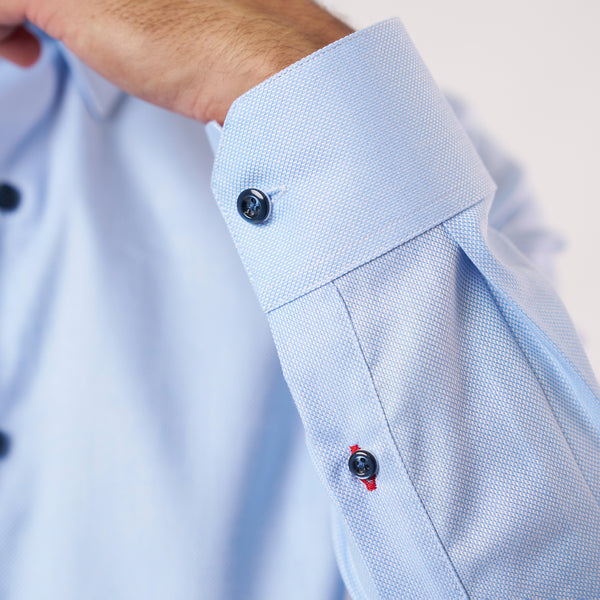Camisa Manga Larga Modern Fit Mattia Celeste