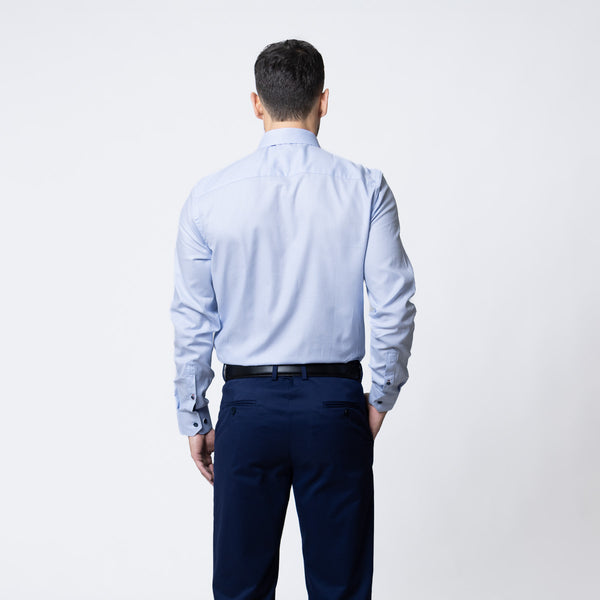 Camisa Manga Larga Modern Fit Mattia Celeste Cielo