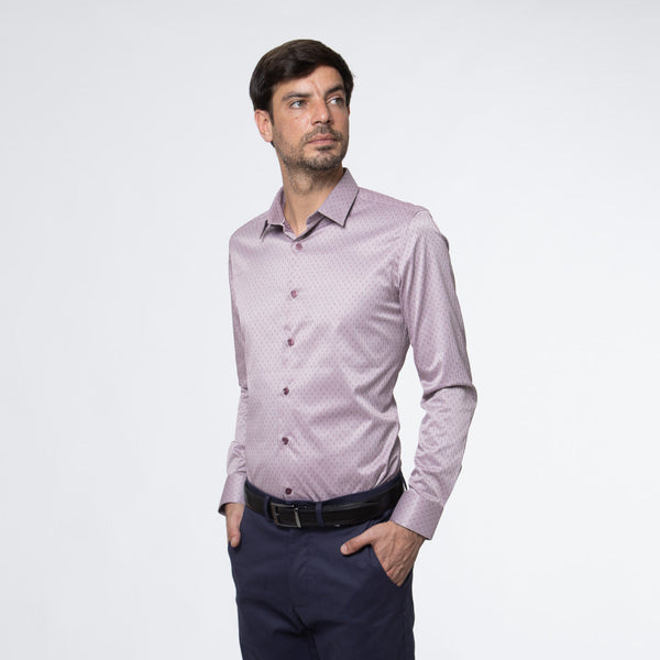 Camisa Slim Fit Milano Stretch Vino