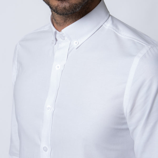 Camisa Modern Fit Oxford PC Blanco
