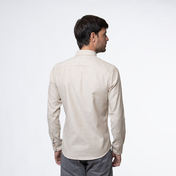 Camisa Modern Fit Oxford PC Beige