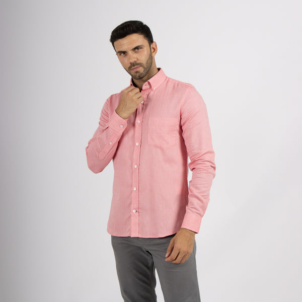 Camisa Lima Shirt Modern Fit Oxfordine Coral