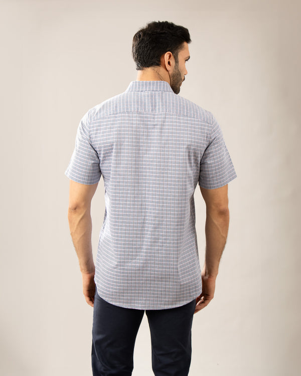 Camisa Manga Corta Button Down Vermont Plomo