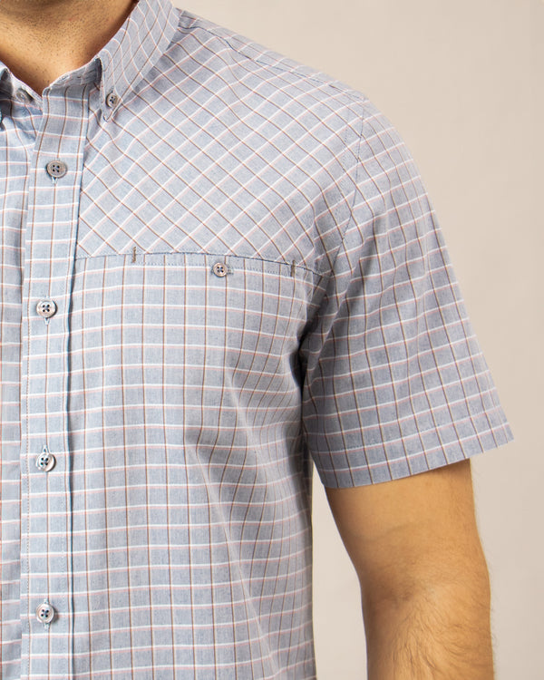 Camisa Manga Corta Button Down Vermont Plomo