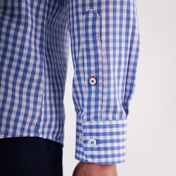 Camisa Lima Shirt Manga Larga Cuadros Modern Fit Azul