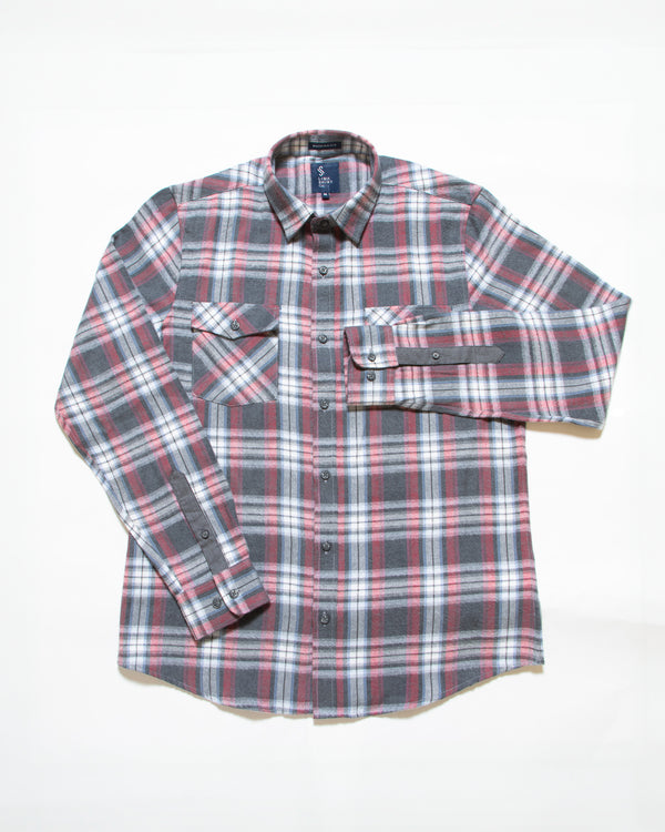 Camisa Flannel Villela Modern Fit Gris
