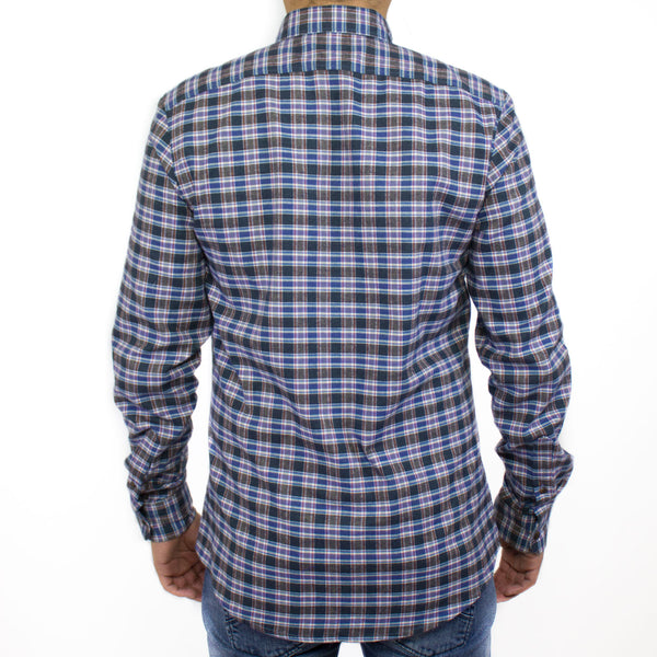 Camisa Lima Shirt Manga Larga Flannel Touch Azul Persia