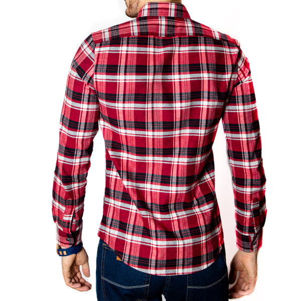Camisa Lima Shirt Manga Larga Flannel Touch Guinda