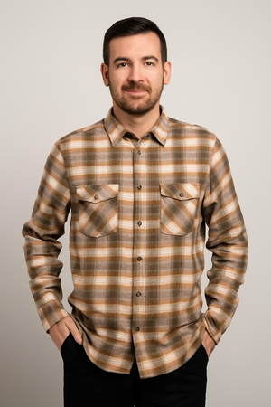 Camisa Flannel Villela Modern Fit Marrón