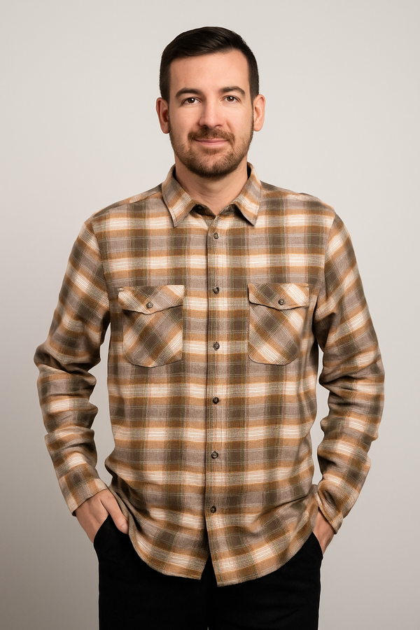Camisa Flannel Villela Modern Fit Marrón