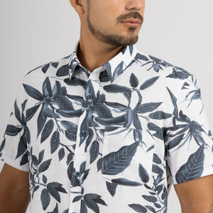 Camisa Relaxed Fit Azahara Hojas Azul