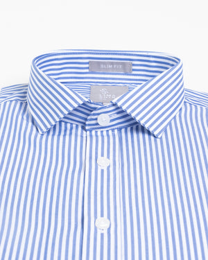 Camisa Manga Larga Luxury Rayas Azul Italiano