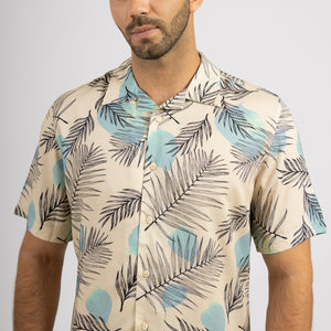 Camisa Relaxed Fit Viscosa Beige