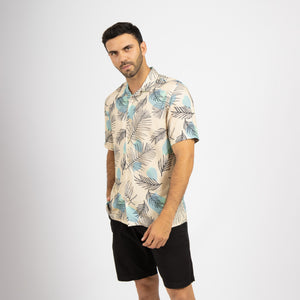 Camisa Relaxed Fit Viscosa Beige