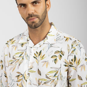 Camisa Relaxed Fit Viscosa Crema