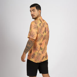 Camisa Relaxed Fit Viscosa Naranja