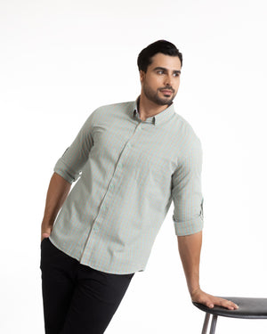 Camisa Modern Fit Fergus Azul Verde