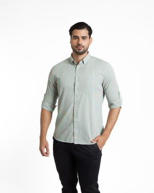 Camisa Modern Fit Fergus Azul Verde