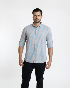 Camisa Modern Fit Fergus Azul Turquesa