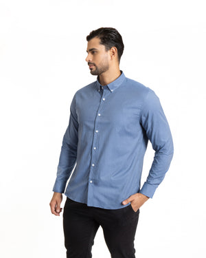 Camisa Modern Fit Fil a Fil BD Acero