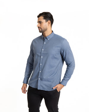 Camisa Modern Fit Fil a Fil BD Acero