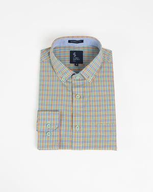 Camisa Modern Fit Fergus Azul Verde