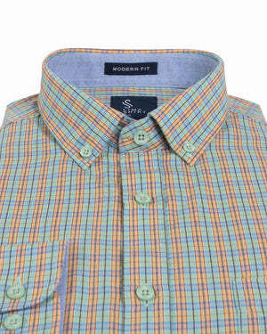 Camisa Modern Fit Fergus Azul Verde