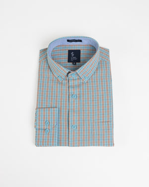 Camisa Modern Fit Fergus Azul Turquesa