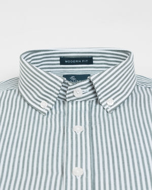 Camisa Modern Fit Oxford Rayas Verde