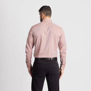 Camisa Slim Fit Fil a Fil Naranja