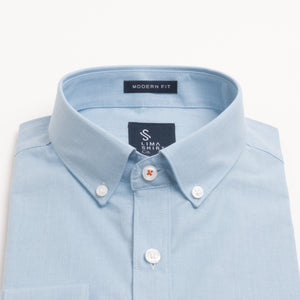 Camisa Modern Fit Fil a Fil BD Celeste