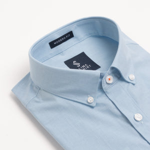 Camisa Modern Fit Fil a Fil BD Celeste
