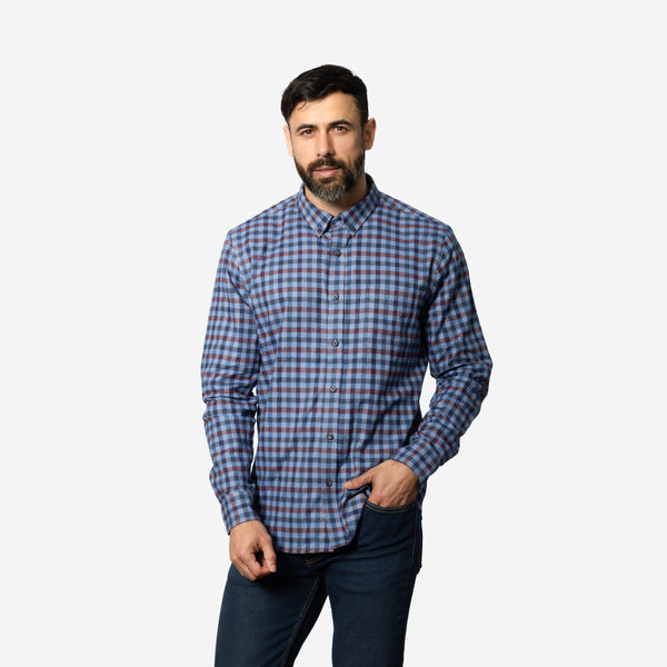 Camisa Flannel Classic Relaxed Fit Celeste