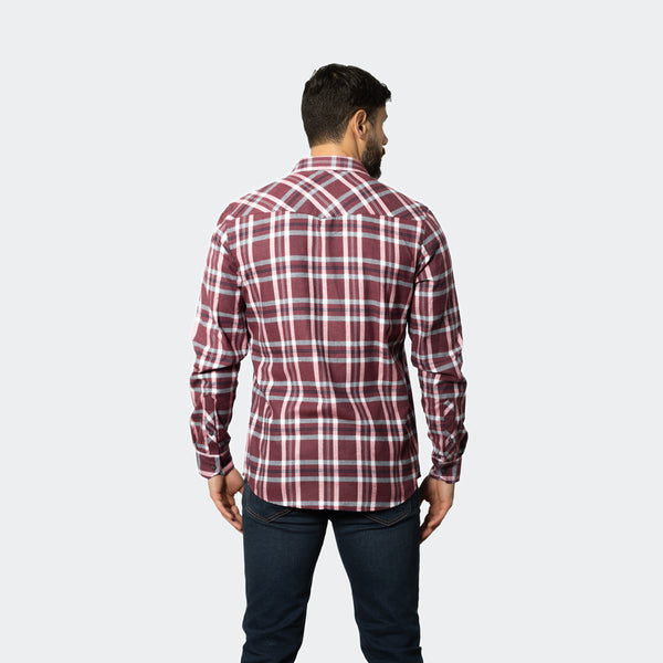 Camisa Flannel Leñador Modern Fit Vino