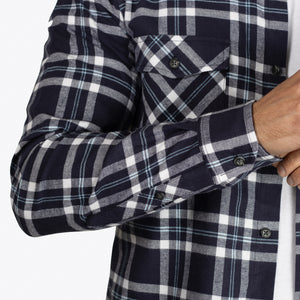 Camisa Flannel Leñador Modern Fit Azul Marino
