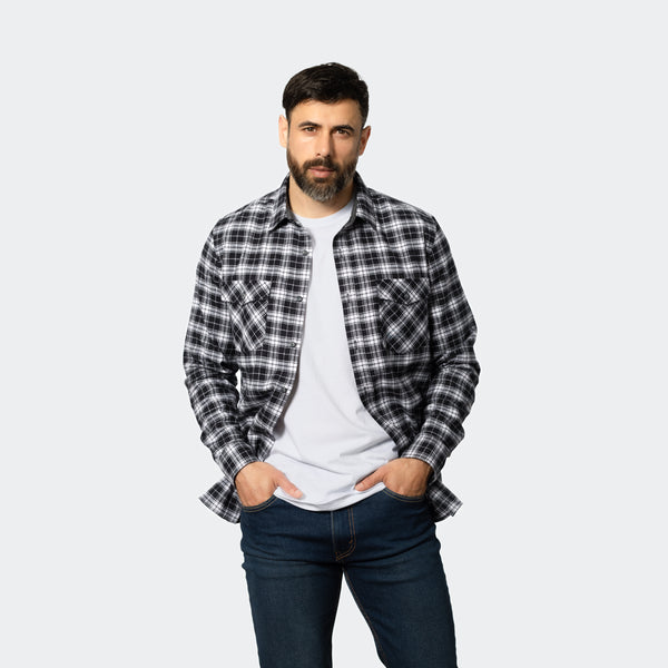 Camisa Flannel Leñador Modern Fit Negro