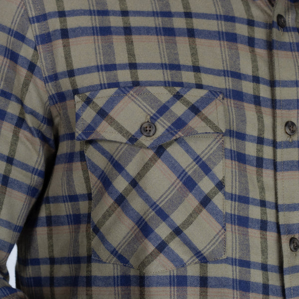 Camisa Flannel Leñador Modern Fit Olivo