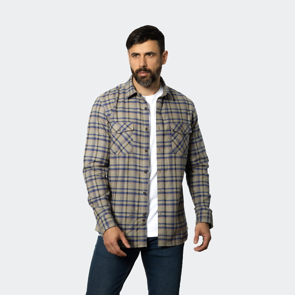 Camisa Flannel Leñador Modern Fit Olivo