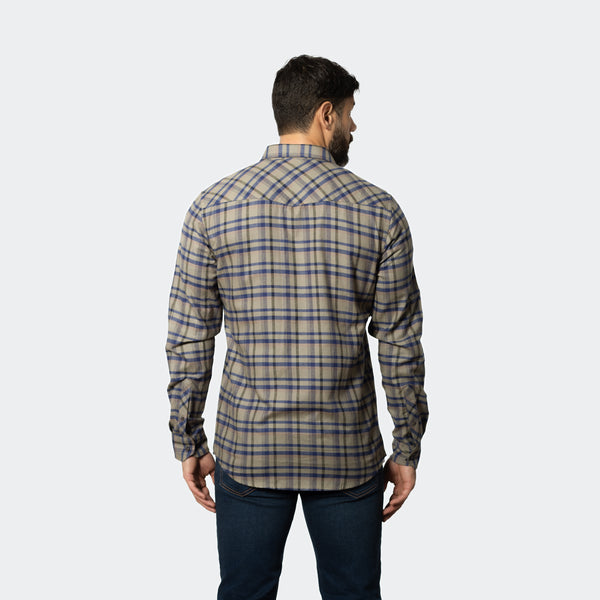 Camisa Flannel Leñador Modern Fit Olivo